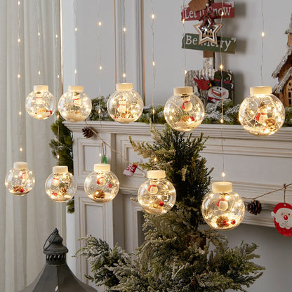 Twinkling Snowman Curtain Lights