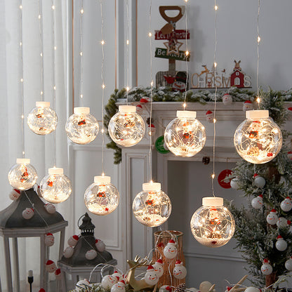 Twinkling Snowman Curtain Lights