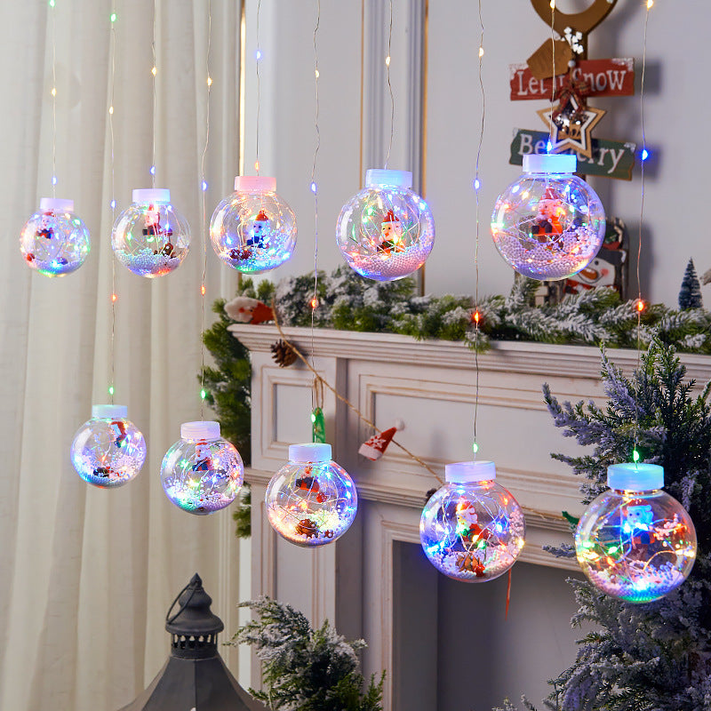 Twinkling Snowman Curtain Lights