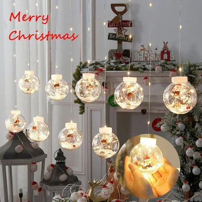 Twinkling Snowman Curtain Lights